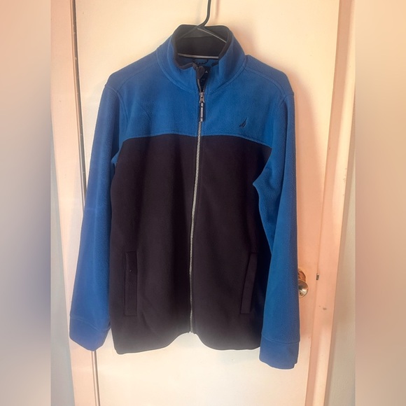 Nautica Blue and Black Zip Up Sweater - Picture 1 of 2
